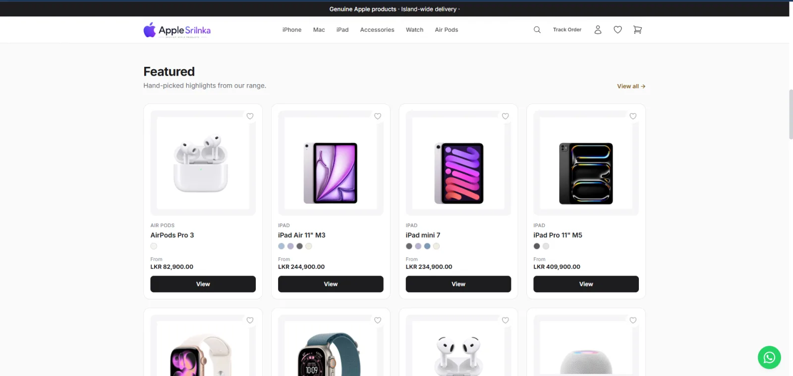 Apple Sri Lanka — PHP, MYSQL, Java Script project by Udavin Wijesundara