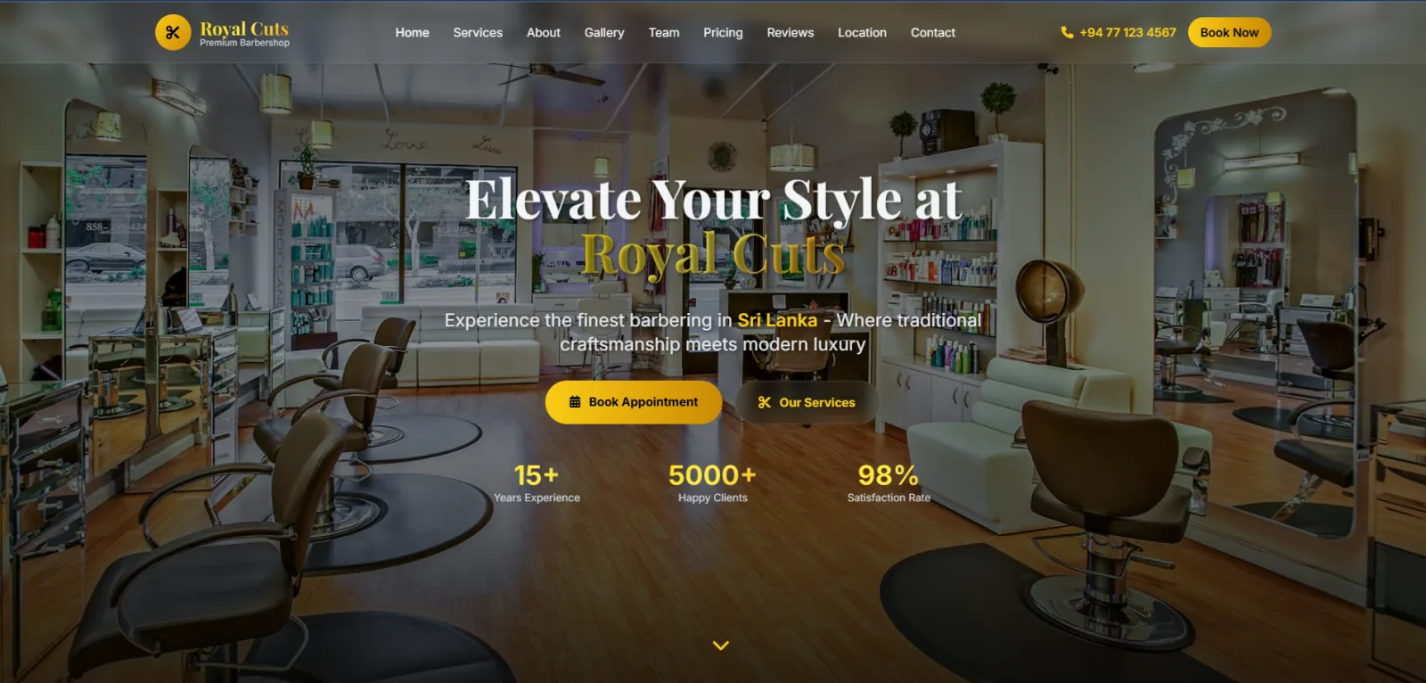 Salon Website Landing Page — HTML, CSS, JS project